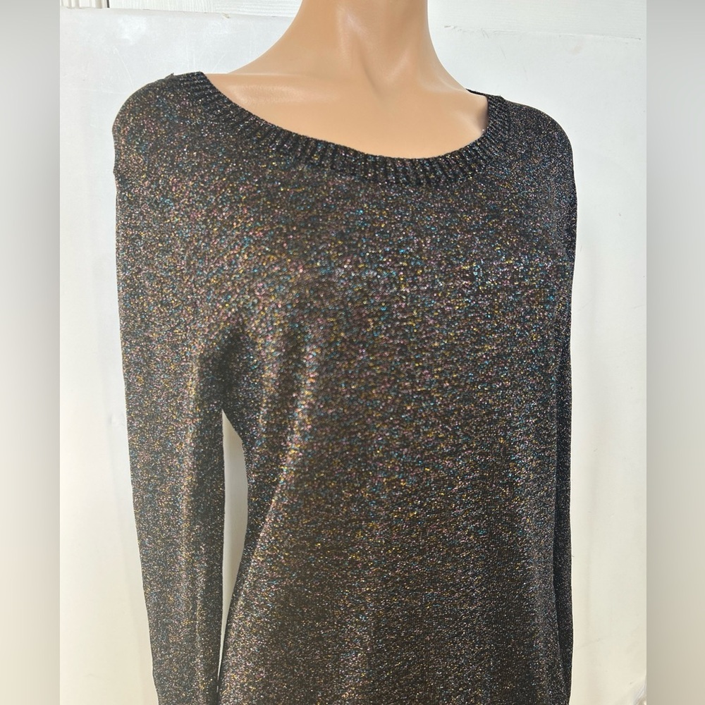 By Malene Birger Black Sparkly Festive Pullover Sweater Sz L Large